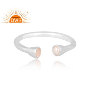 Dernière Tendance 2026 : Bague Ajustable en Argent Sterling avec Perle Naturelle et Quartz Rose – Fabricant de Bijoux Personnalisés - Product Image 2