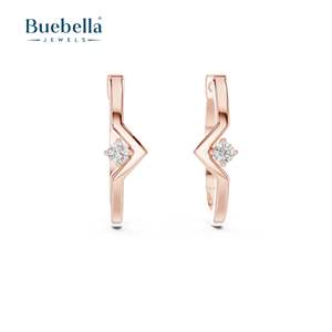 Pendientes de diamantes redondos en forma de V de Plata de Ley 925 personalizados de alta calidad para mujer, joyería de moda - Product Image 5