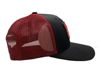 Venta al por mayor gorras Snapback 6 paneles de goma Logo alta calidad mezcla negro/rojo Color gorra de camionero para los hombres en la fábrica de Vietnam