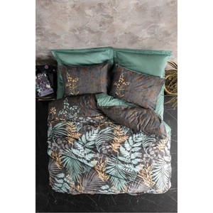 Cotton Box Satin Luxury Duvet Cover <b>Set</b> Floral Mint Clorasa 4-Piece Woven Embroidered Cool Warm Features Available Twin King - Product Image 3