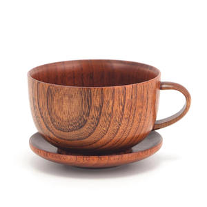 Innovative Design Simple Wooden <b>Cup</b> <b>Saucer</b> Set Good Carved Tableware Breakfast Serving Ceramic Mug at Wholesale Prices - Product Image 6