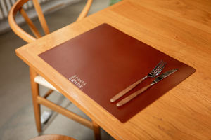 Mantel Individual Hecho a Mano de Cuero Genuino Resistente, a Prueba de Olores, para Restaurante, Mesa de Comedor, Resistente al Calor e Impermeable - Product Image 3