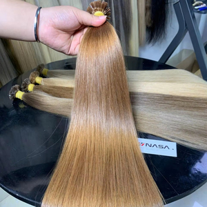 Extensiones de cabello con punta de queratina recta vietnamita, cabello humano Remy Premium, Color Rubio marrón claro, precio de fábrica al por mayor - Product Image 1