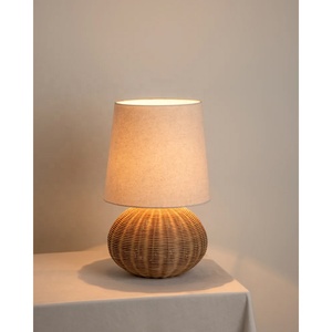 Wholesale Handmade Natural <b>Rattan</b> Bohemian Style Eco-Friendly Table Lamps Bedroom Decoration <b>Lighting</b> Lamp Base <b>Shades</b> OEM - Product Image 2