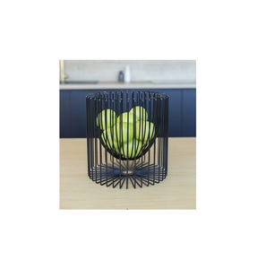 Elegant Black Metal Fruit <b>Basket</b> Decorative Frame Ideal For Kitchen Dining <b>Table</b> Or Living Room Display Of Fresh Fruits - Product Image 1