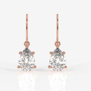 18K <b>Gold</b> <b>Dangle</b> <b>Earrings</b> with Pear Cut Moissanite Diamond Elegant 18k <b>Gold</b> Jewelry - Product Image 6