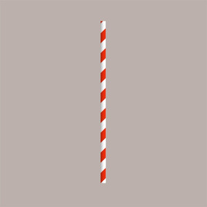 Disposable <b>Red</b> Spiral <b>Paper</b> Straws 8cm X 20cm 2 Pack of 150 Pieces - Product Image 1