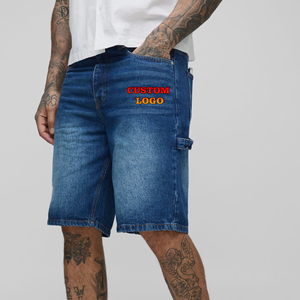 High quality Casual Vintage <b>Men's</b> Denim jorts custom Embroidered logo Dark <b>Jean</b> Mid-Waist Knee length hip hop <b>men's</b> <b>shorts</b> - Product Image 6