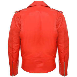 Veste en cuir chaude d'hiver pour hommes Col mandarin Style motard Manches complètes Veste en cuir à vendre en vrac Quantité - Product Image 3