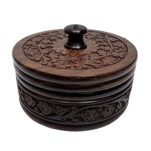 Caja de madera Chapati, cazuela de lujo hecha a mano con estilo clásico, artículos de cocina decorativos para el hogar, caja de madera Roti - Product Image 1