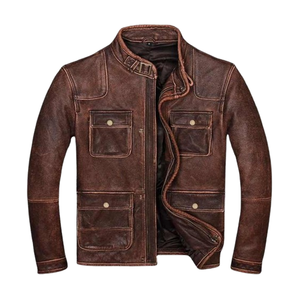Chaquetas de Motociclista de Piel de Vaca para Hombre, Chaqueta Bomber de Invierno, Calefactable, Transpirable, Cortavientos, Estilo Casual, Bolsillos Funcionales, Talla Grande, OEM, Alta Calidad - Product Image 1