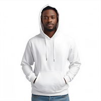 Sweat-shirt à capuche blanc pour homme, imperméable, écologique, à séchage rapide, avec poche, en polyester/nylon, polaire, brodé