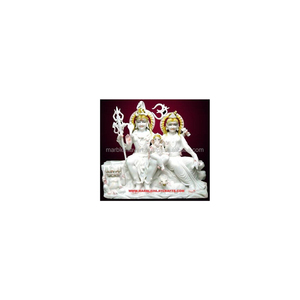 Nouveau marbre pur indien fait à la main seigneur Vishnu Ji et déesse Laxmi Ji Makrana Sculpture en marbre poli - Product Image 1