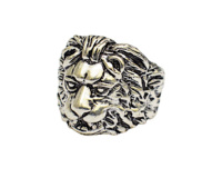 Bague plaquée oxydée en argent avec visage de lion Meilleur cadeau de Saint-Valentin pour bague de fiançailles à la mode pour hommes