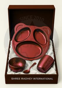 Ensemble de dîner de luxe en acier inoxydable pour enfants en forme d'ours assiette bol tasse cuillère emballage cadeau - Product Image 2