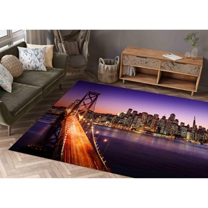Alfombras del Puente Golden Gate, Alfombras de San Francisco, Alfombra Impresa, Alfombra Suave con Pelo Largo - Product Image 1