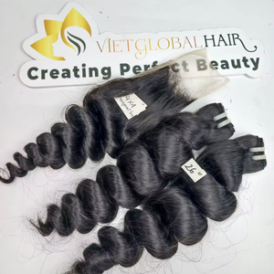 Qualité supérieure Double Trame Double Dessiné Lâche Bouclés Cambodgien Cheveux Bundle Vietnamien Vague de Corps Style Brut Cheveux Humains - Product Image 1