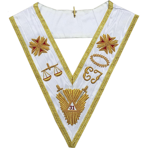 Masonic Regalia Master Mason Craft Collier d'officiers de rang provincial broderie personnalisée - Product Image 2