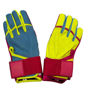 Gants de frappe de baseball Softball en cuir véritable de qualité supérieure manchette courte combinaison de couleurs uniques gants de frappe de baseball - Product Image 2
