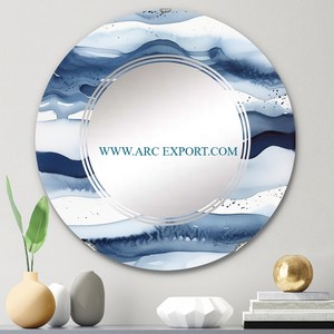 Miroir mural décoratif pour la maison, fabriqué à la main, plaqué or, vintage, qualité supérieure, nouveau style de miroir mural moderne martelé - Product Image 6