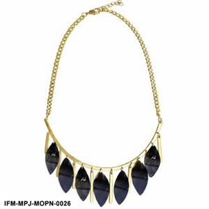 Collier bar en nacre, pendentif MOP irisé, bijoux géométriques minimalistes pour femmes, cadeau pour elle - Product Image 3