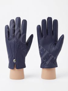 Vente chaude Gants en cuir personnalisés à cinq doigts à surface lisse avec poignet sécurisé Activités quotidiennes d'hiver Gants de conduite - Product Image 4