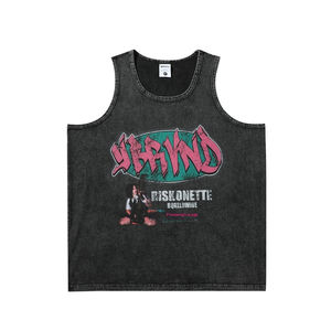 American Retro Débardeur court unisexe 100% coton Eco-Friendly Quick Dry Breathable Casual Basketball Sports Trendy Sleeveless - Product Image 6