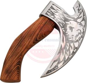 Hachette en acier damas pizza professionnelle hache viking avec gaine en cuir trancheuse à pizza extérieure haches de cuisine - Product Image 5