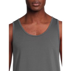 Camisetas sin mangas de punto transpirables económicas de secado rápido gris para hombres para equipos y eventos para compradores a granel - Product Image 6