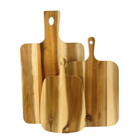 Ensemble de planches à découper en bois d'acacia rectangulaires, gadgets de cuisine avec poignée pour la viande, le pain, la charcuterie, rangement en bambou, matériau alimentaire