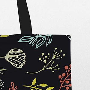 Bolsas de Mano de Lona de Algodón con Estampado de Hojas Navideñas, Color Negro, con Cierre de Cremallera, para Compras y Regalos, la Mejor Bolsa de Lujo a la Moda - Product Image 4