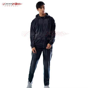 Chándal de terciopelo de invierno para hombre de estilo urbano con parte superior con capucha y pantalones de Jogger, conjunto de dos piezas ligero transpirable - Product Image 1