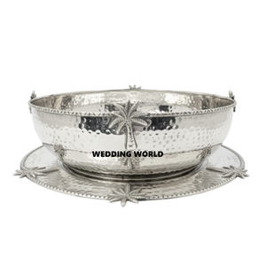 Bol à chocolat en métal martelé avec motif de lune et d'étoile, forme ronde, décoration de table, bol à chocolat de luxe pour le Ramadan - Product Image 3