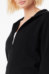 Bella Canvas 7539 HOODIE FULL ZIP POUR FEMMES sweat à capuche mi-long en polaire à fermeture éclair Airlume pull en coton peigné et filé à l'anneau Hoodies - Product Image 5