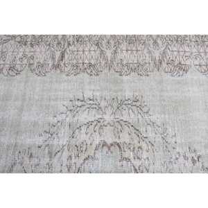 Tapis turc vintage, tapis de 3x8 pieds, tapis à carreaux blanc et marron - Product Image 5