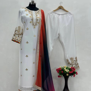 Latest Designer Heavy Faux Georgette Sequence Work <b>Kurti</b> Set by FabZone - Product Image 1