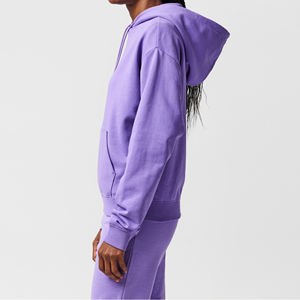 Sudadera con Capucha para Mujer, Estilo Lavado Ácido, Ecológica, Lisa, Informal, Holgada, de Manga Larga, de Algodón y Felpa, Personalizable - Product Image 4