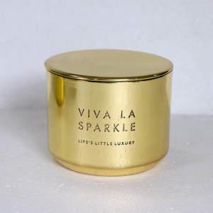 Pot de bougie vide en laiton fait à la main, brillant, avec couvercle, nouveaux design, 38 pièces, pour la fabrication de bougies, conteneurs de luxe - Product Image 1