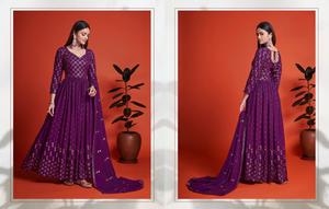 Traje Pakistaní de Georgette con Bordado para Venta al por Mayor - Product Image 4