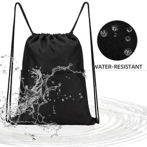Nouvelle qualité résistant à l'eau sport sac de sport cordon sacs à dos réutilisable Polyester Promotion Gym dessiner sac à cordes avec poche - Product Image 3