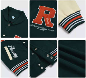 Custom <b>Orange</b> Varsity Jacket <b>Hoodie</b> Stand Front <b>Orange</b> Sleeves Odem Letterman Style Unisex Streetwear Wholesale Low MOQ Supplier - Product Image 4