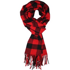 ผ้าพันคอลายตารางบัฟฟาโลสีแดงสำหรับผู้ชายของอัลฟานีทรงยาวพิมพ์ลาย ขนาดเดียวใส่ได้ทุกคน - Product Image 2