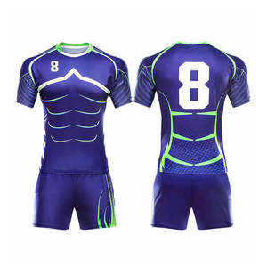 Vêtements de sport d'entraînement de rugby respirants sublimés personnalisés Ensemble de nouveaux maillots et chemises de football personnalisés pour adultes Maillots OEM - Product Image 5