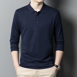 Polo informal de manga larga para hombre, Camiseta lisa de manga larga, transpirable, de talla grande, Lisa para polos, talla grande, manga larga - Product Image 1