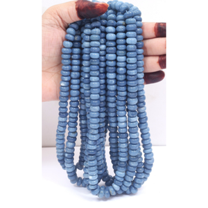 Magnifiques perles d'opale bleue d'Oregon, forme ronde lisse, 16 pouces, 7-10 mm, perles d'opale bleue lisses, pierres précieuses, qualité AAA. - Product Image 3