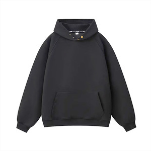 เสื้อกันหนาวมีฮู้ดสำหรับผู้ชายโอเวอร์ไซส์ลาย400ผ้าคอตตอนสีพื้น GSM ซีดจางไร้กรด - Product Image 3