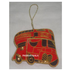 ผ้า zari ปักลายด้วยลูกปัดรูปรถบัสเครื่องประดับแขวนคริสต์มาสสำหรับตกแต่งบ้านและคริสต์มาส - Product Image 1