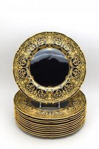 Assiette de chargeur fantaisie dernier design dernière qualité métal couleur or et noir assiette d'affichage de taille moyenne fournitures de vaisselle - Product Image 2