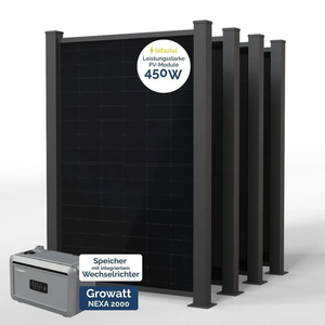 Recinzione solare 1,85 x 4,9 m con quattro moduli fotovoltaici - Product Image 1