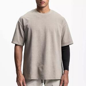 Camiseta con cuello redondo para hombre, patrón sólido, alta calidad, 100% algodón, talla grande, 200gsm, impresión Digital personalizada, logotipo, tejido de punto liso - Product Image 5